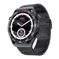 Kép 1/7 - DT No.1 DT Ultramate (47mm) bluetooth hívás, pulzus-, vérnyomás- és véroxigénmérő multisport okosóra magyar nyelvű alkalmazással és ajándék pótszíjjal – Oyster szíj (rozsdamentes acél) (fekete)