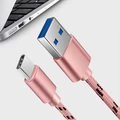 Kép 2/5 - Type-C USB 2A harisnyázott töltő- és adatkábel cipőfűző mintával (1m) (rózsaszín)