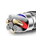 Kép 5/5 - Type-C USB 2A harisnyázott töltő- és adatkábel cipőfűző mintával (1m) (rózsaszín)