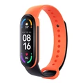 Kép 2/6 - Xiaomi Mi Band 5/6 „Correa” sport szilikon szíj (fekete/narancs)