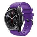 Kép 3/8 - 22mm univerzális szilikon „Gear” ívelt óraszíj Samsung Gear S3 / Samsung Galaxy Watch 46mm okosórákhoz (lila)