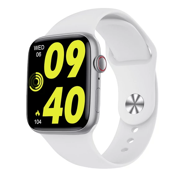 Microwear Watch 9 Max (45mm) bluetooth hívásképes, testhőmérséklet-, pulzus-, vérnyomás- és véroxigénmérő EKG multisport okosóra magyar nyelvű menüvel (ezüst)