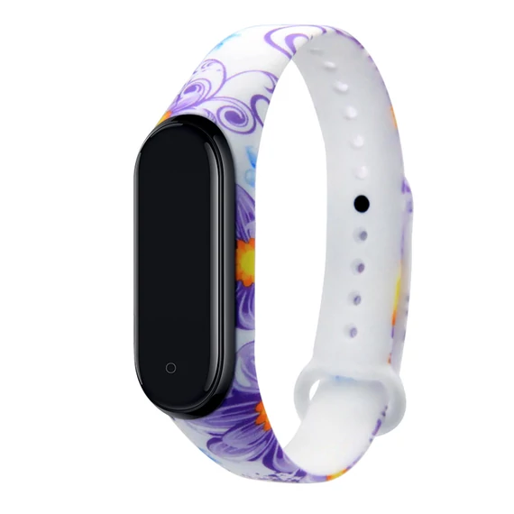 Xiaomi Mi Band 3/4 virágmintás pótszíj 12 variációban (szellő virág)